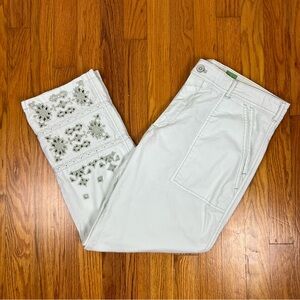 Anthropologie Eyelet Wanderer Women's Utility Pants Light Green Sage